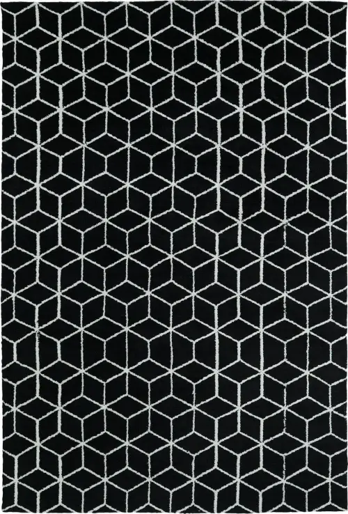Modern Loom Cozy Toes Black Patterned Modern Rug