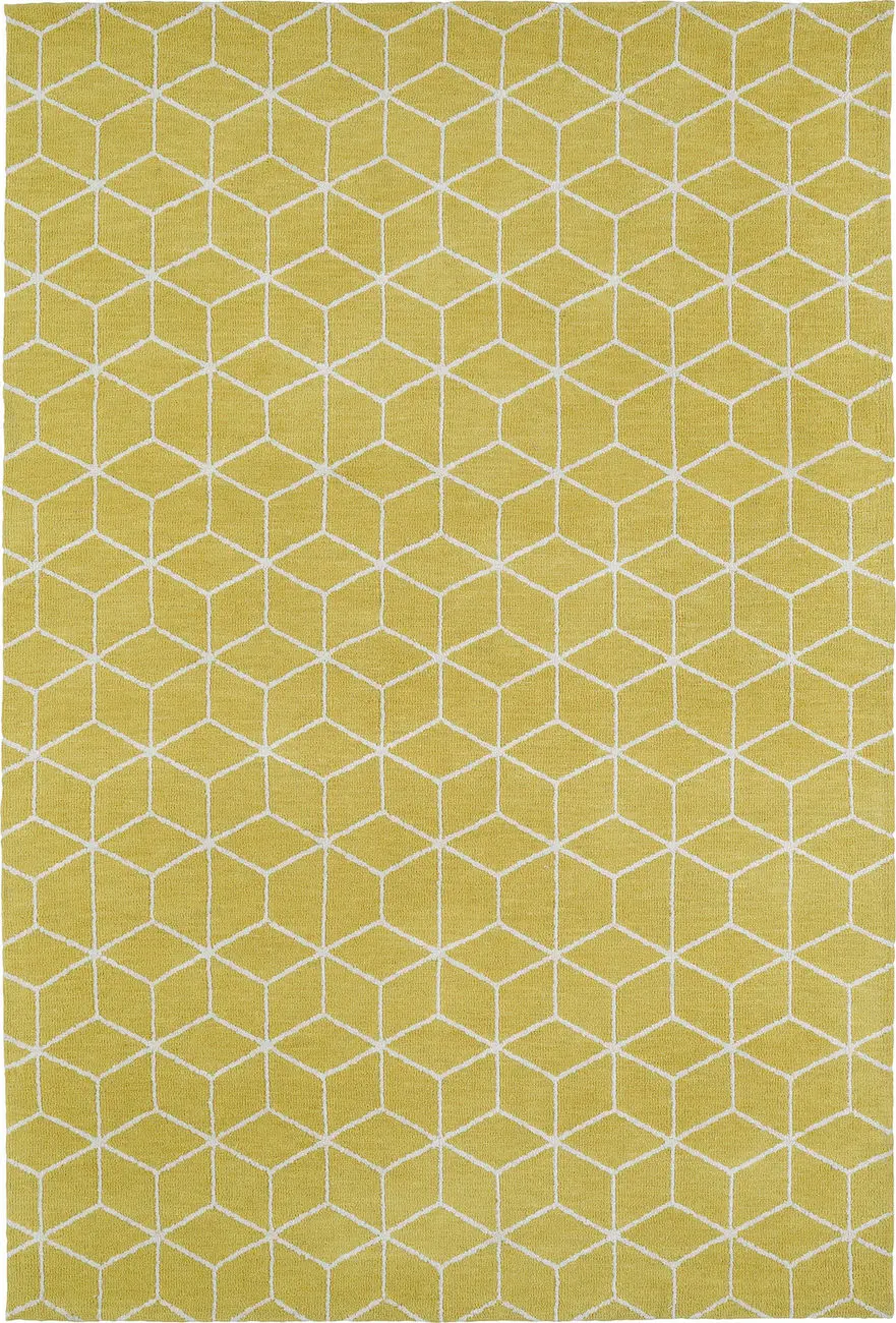 Modern Loom Cozy Toes Yellow Patterned Modern Rug