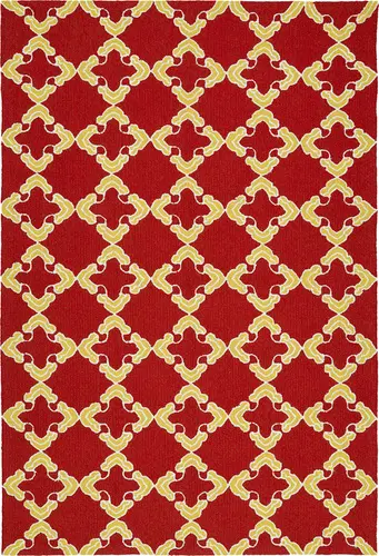 Modern Loom Escape Red Outdoor Patterned Modern Rug