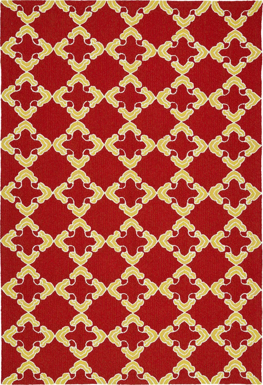 Modern Loom Escape Red Outdoor Patterned Modern Rug