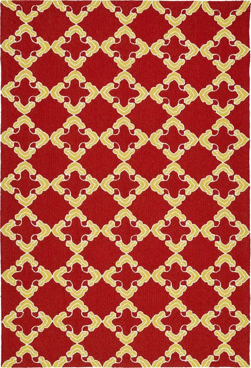 Modern Loom Escape Red Outdoor Patterned Modern Rug