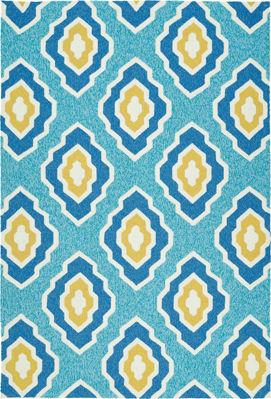 Modern Loom Escape Blue Tweed Outdoor Patterned Modern Rug
