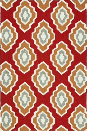 Modern Loom Escape Red Tweed Outdoor Patterned Modern Rug