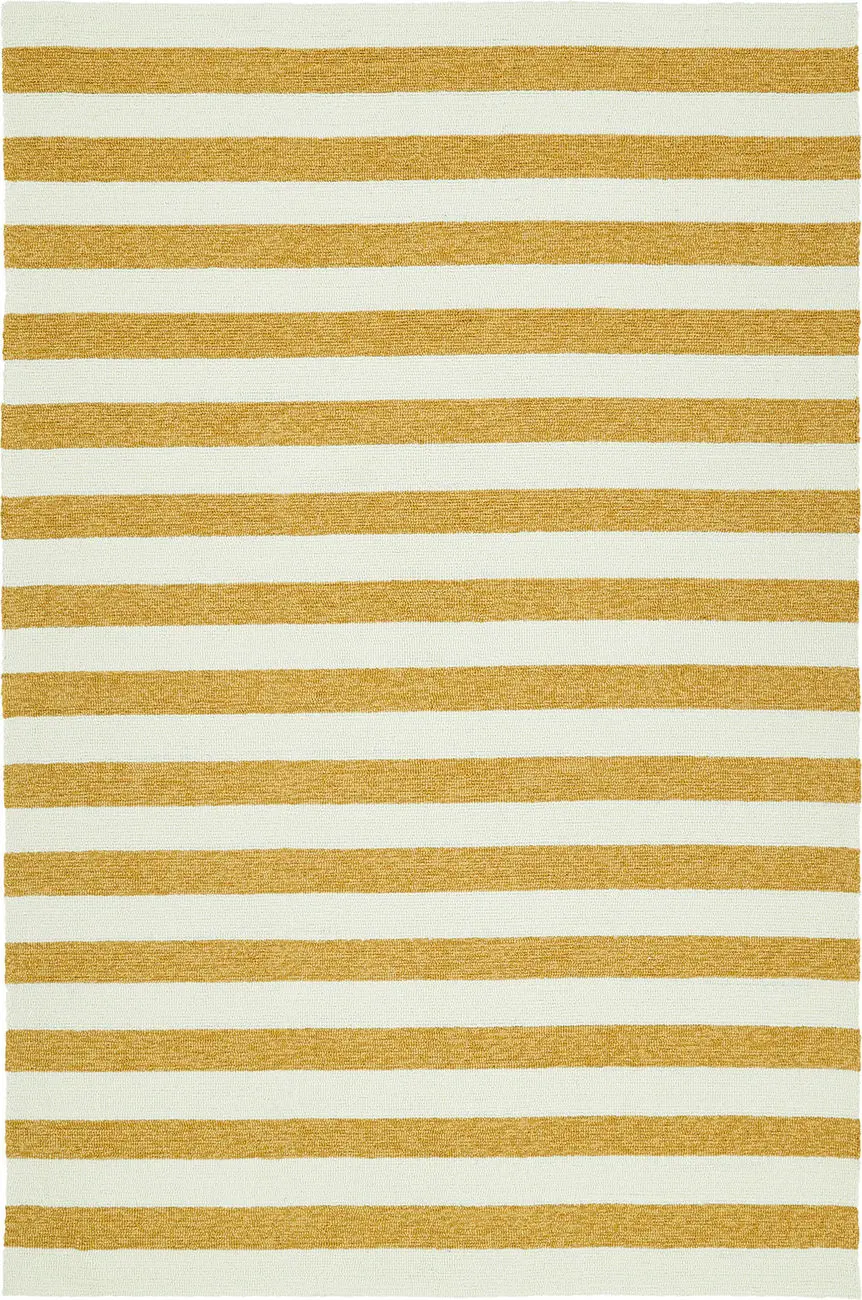 Modern Loom Escape Gold Tweed Outdoor Striped Modern Rug