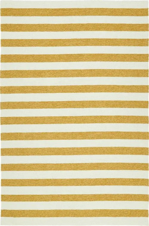 Modern Loom Escape Gold Tweed Outdoor Striped Modern Rug