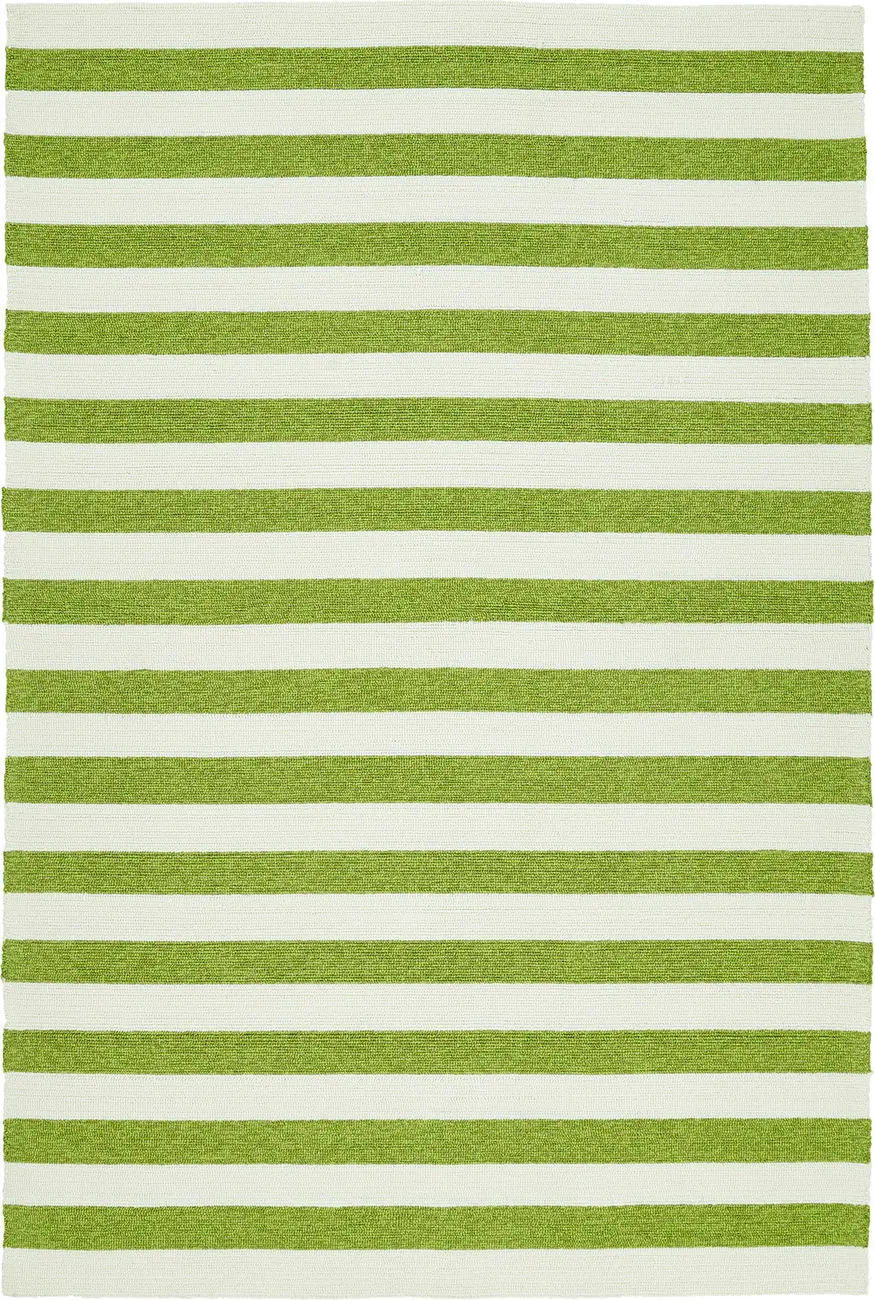 Modern Loom Escape Green Tweed Outdoor Striped Modern Rug