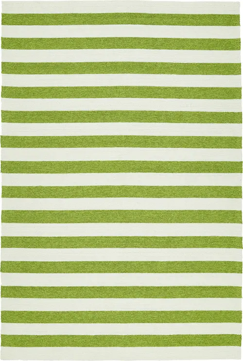 Modern Loom Escape Green Tweed Outdoor Striped Modern Rug