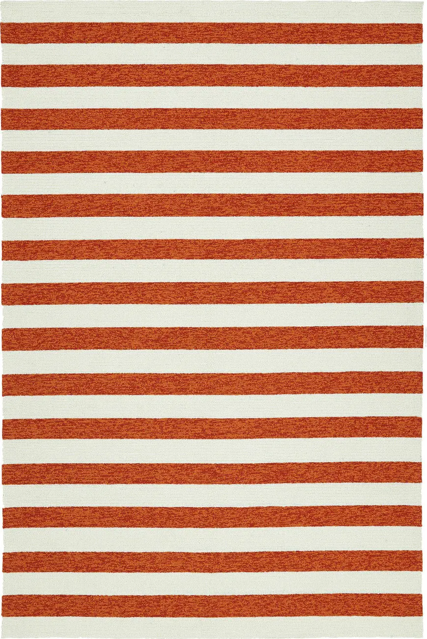 Modern Loom Escape Paprika Tweed Outdoor Striped Modern Rug
