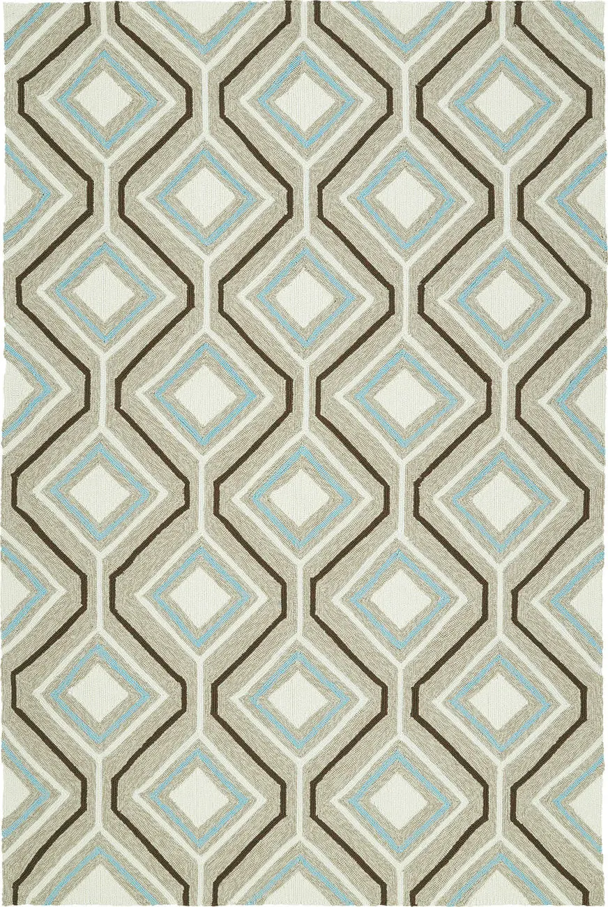 Modern Loom Escape Light Brown Outdoor Patterned Modern Rug