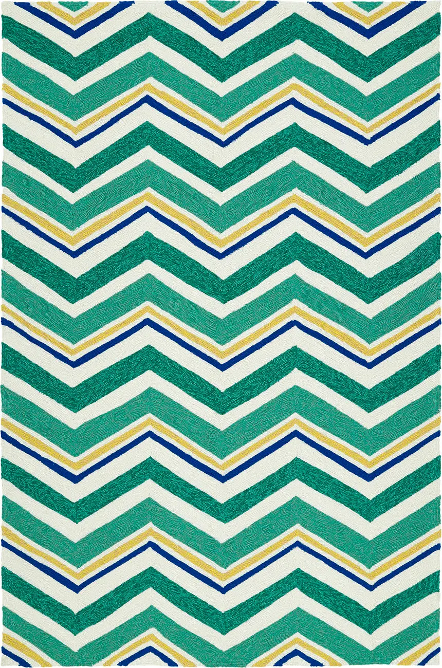 Modern Loom Escape Emerald Outdoor Patterned Modern Rug