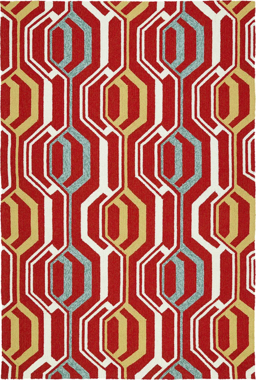 Modern Loom Escape Red Tweed Outdoor Patterned Modern Rug 4