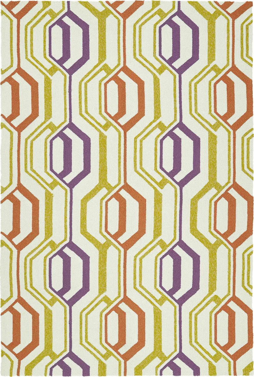 Modern Loom Escape Ivory Outdoor Patterned Modern Rug