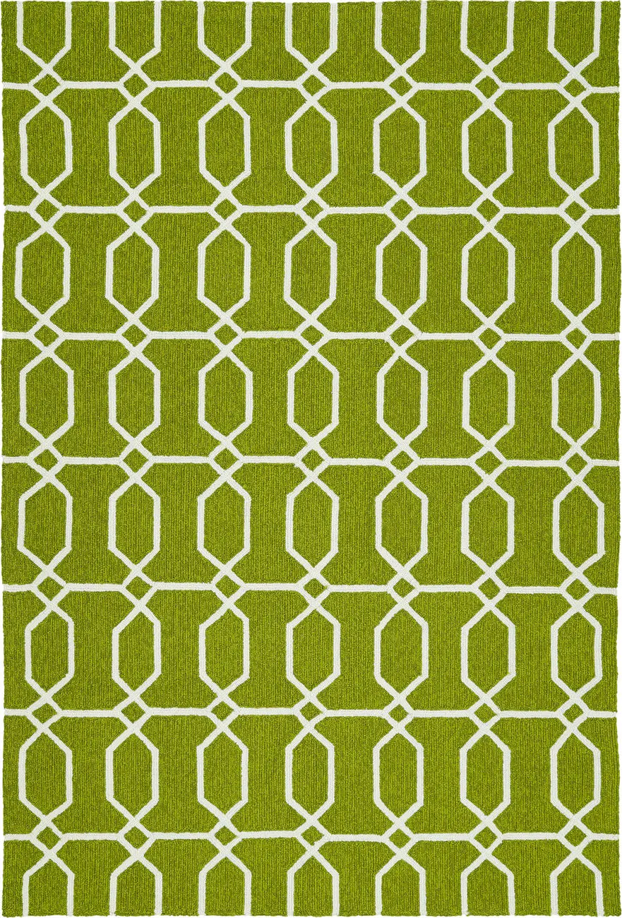 Modern Loom Escape Apple Green Outdoor Patterned Modern Rug 3