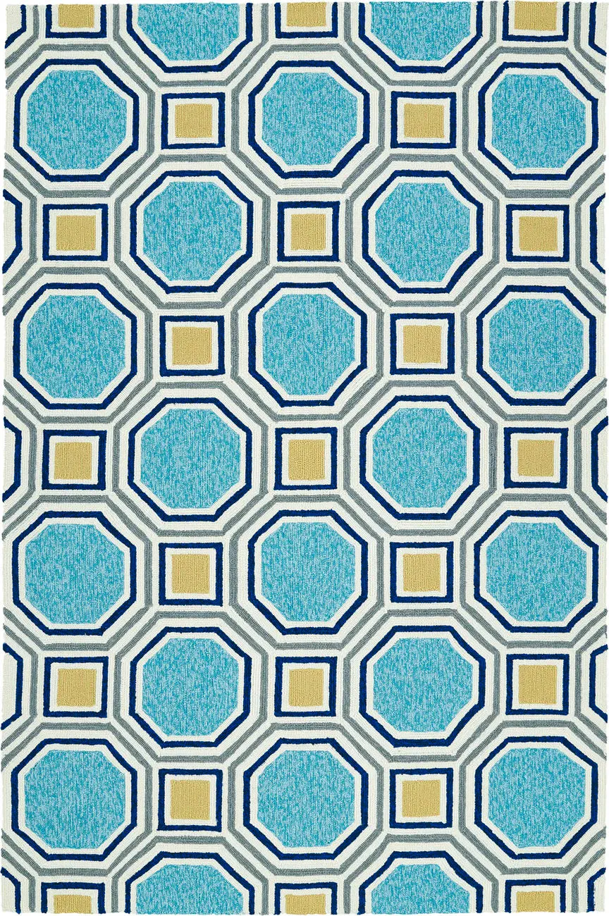 Modern Loom Escape Blue Tweed Outdoor Patterned Modern Rug 2