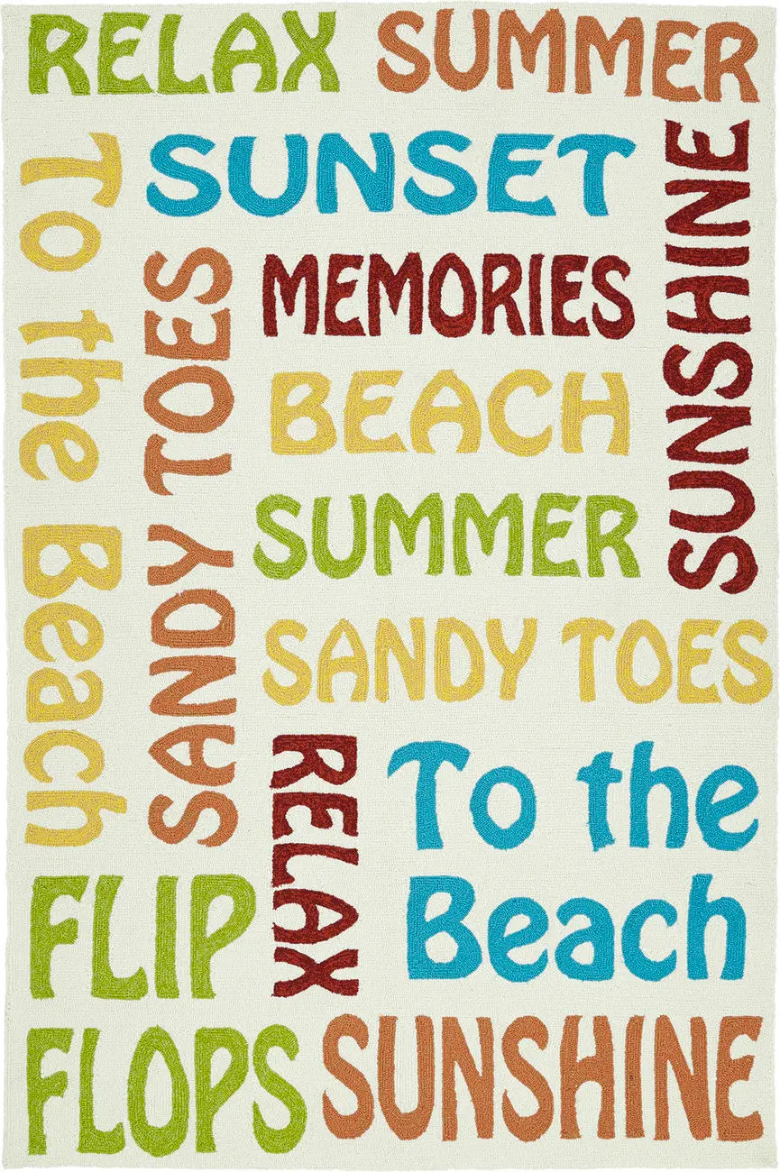 Modern Loom Escape Ivory Outdoor Coastal Contemporary Rug