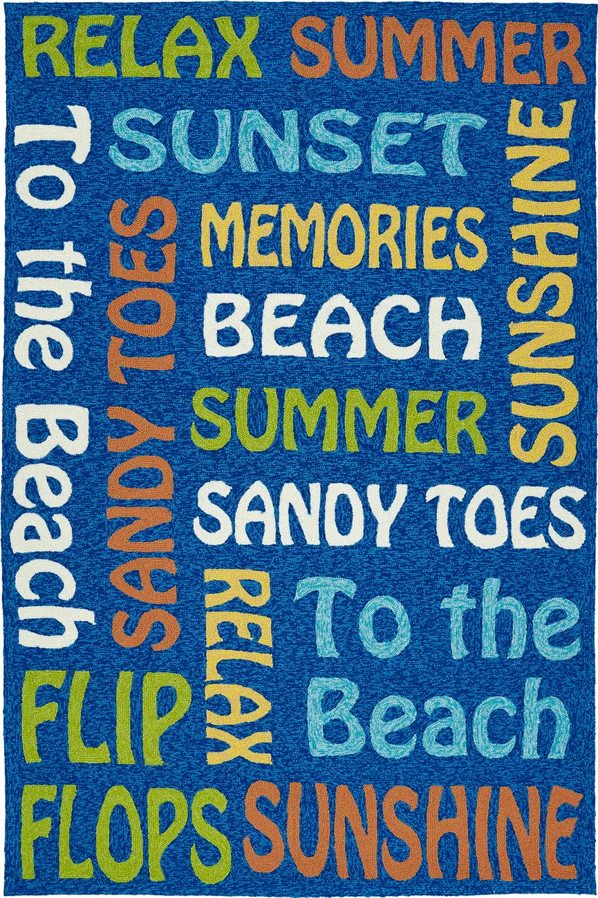 Modern Loom Escape Navy Tweed Outdoor Coastal Contemporary Rug