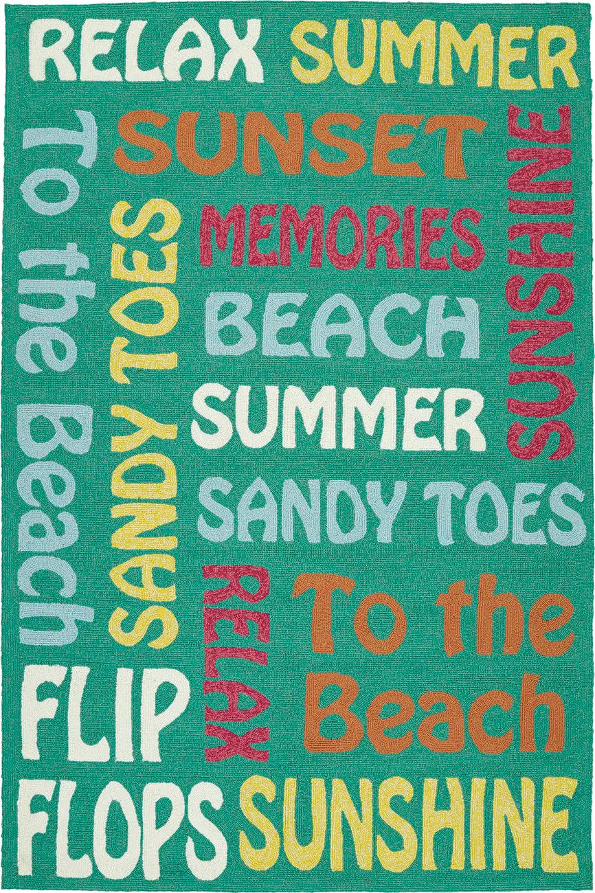 Modern Loom Escape Emerald Tweed Outdoor Coastal Contemporary Rug