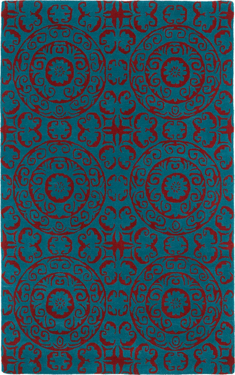 Modern Loom Evolution Hand Tufted Peacock Transitional Rug
