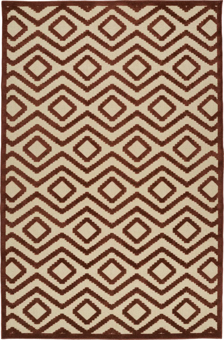 Modern Loom Fresh Air Terracota Outdoor Patterned Modern Rug
