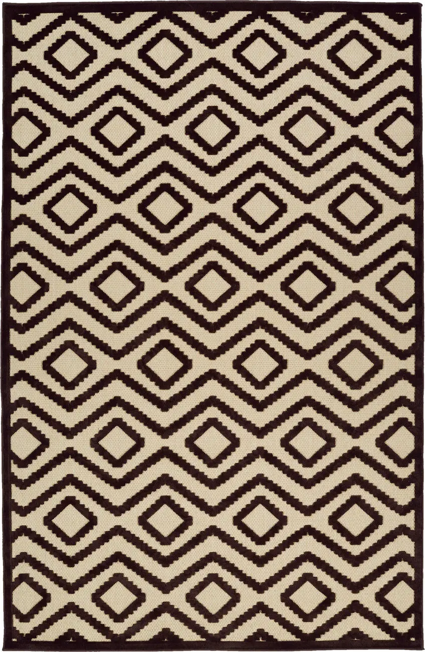 Modern Loom Fresh Air Chocolate Outdoor Patterned Modern Rug