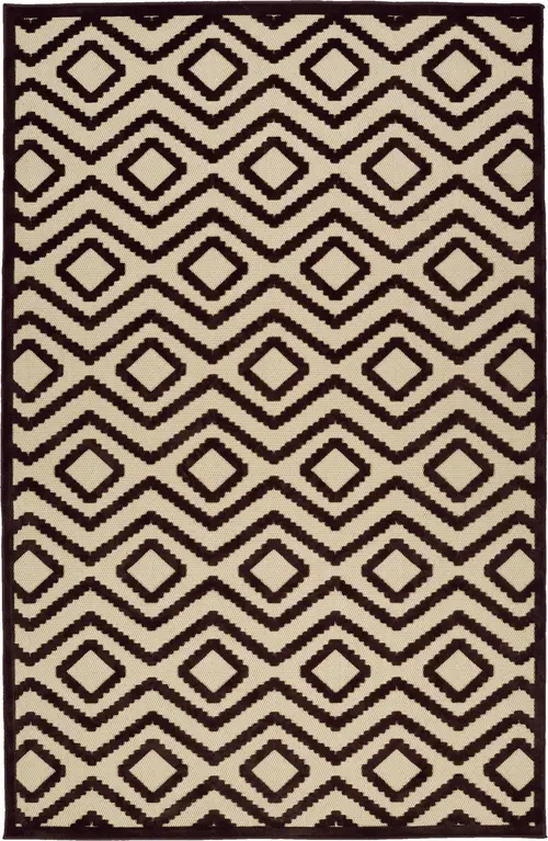 Modern Loom Fresh Air Chocolate Outdoor Patterned Modern Rug