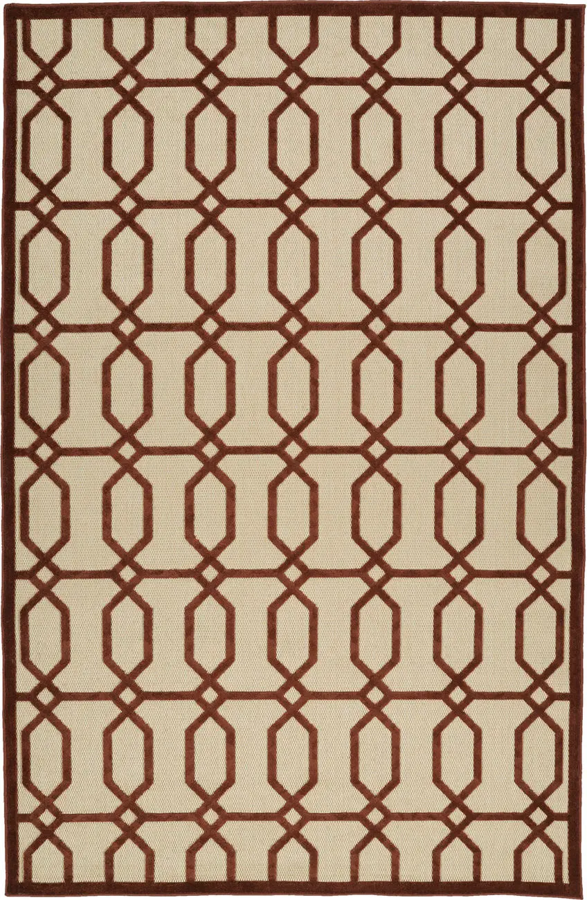 Modern Loom Fresh Air Terracota Outdoor Patterned Modern Rug 2