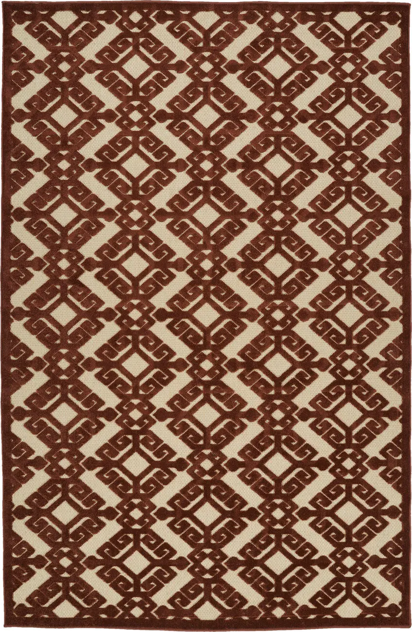 Modern Loom Fresh Air Terracota Outdoor Patterned Modern Rug 3
