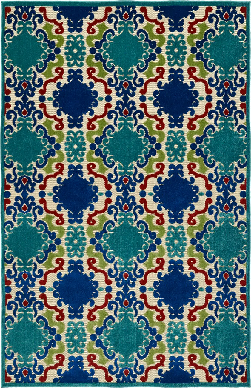 Modern Loom Fresh Air Navy Outdoor Patterned Modern Rug