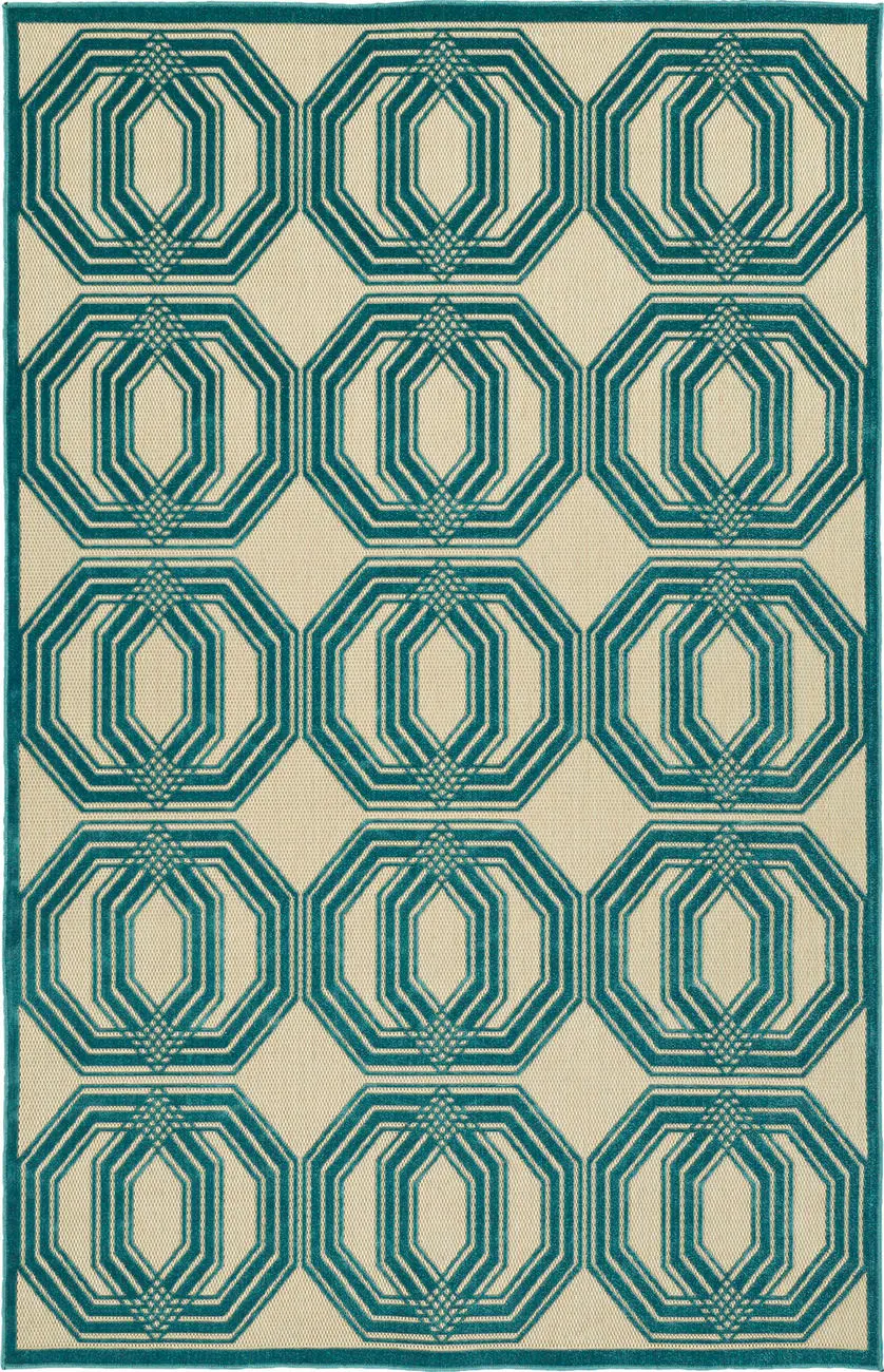 Modern Loom Fresh Air Light Blue Outdoor Patterned Modern Rug 2