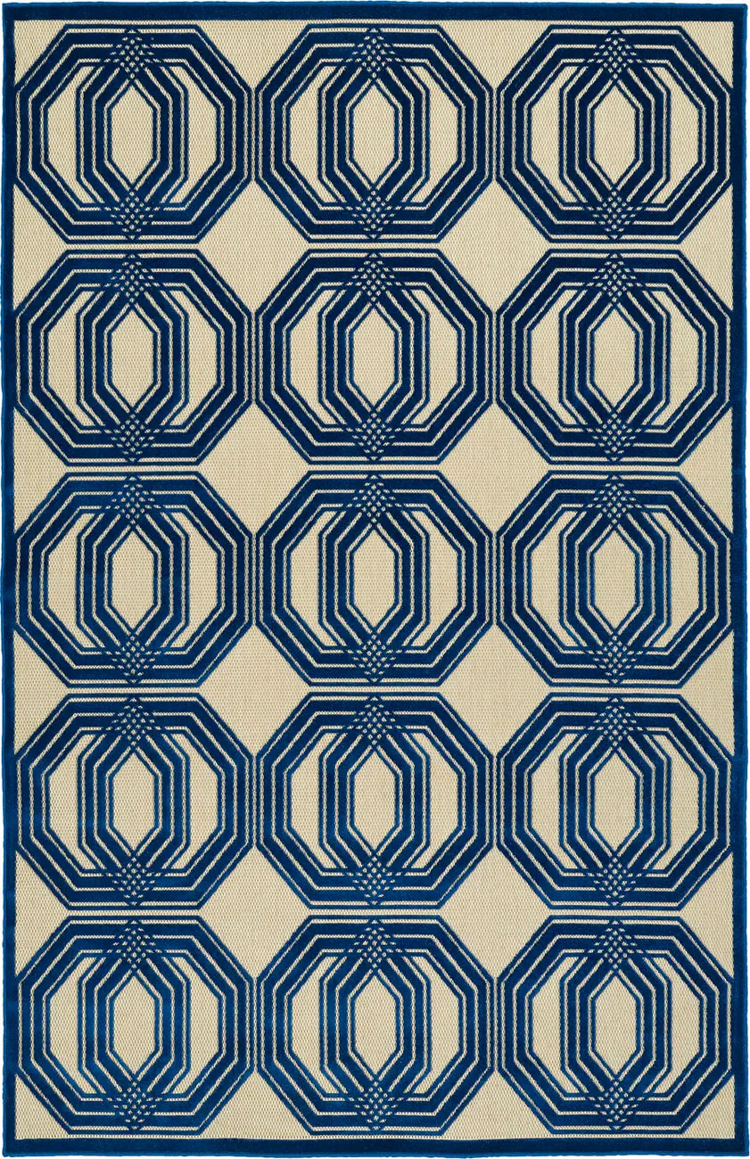 Modern Loom Fresh Air Navy Outdoor Patterned Modern Rug 2
