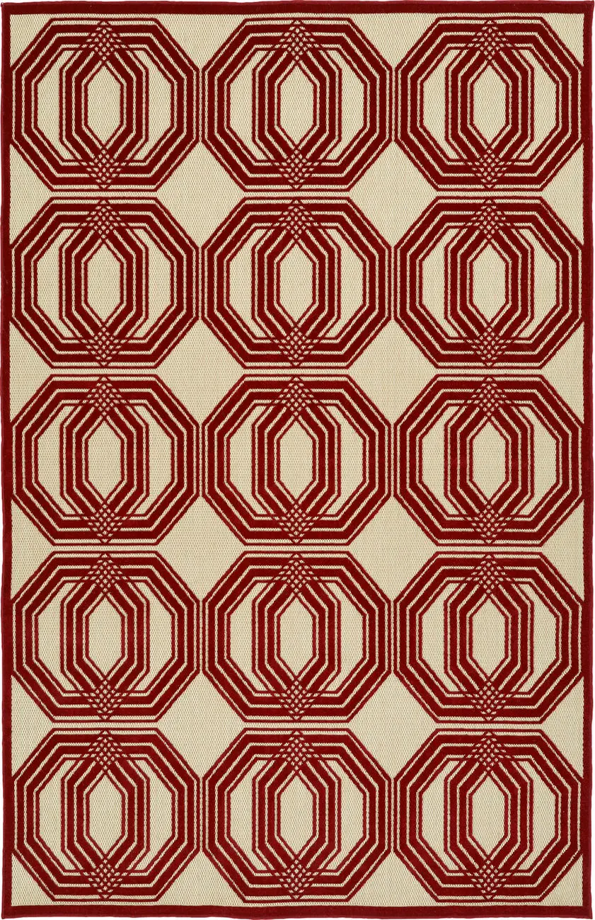Modern Loom Fresh Air Red Outdoor Patterned Modern Rug 2