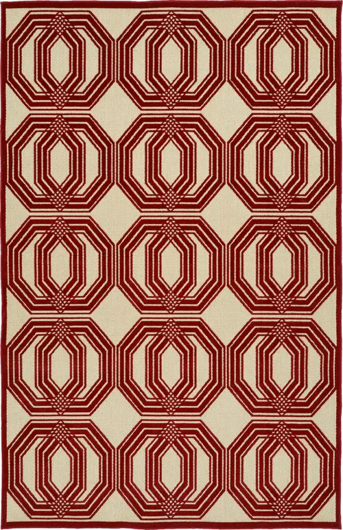 Modern Loom Fresh Air Red Outdoor Patterned Modern Rug 2