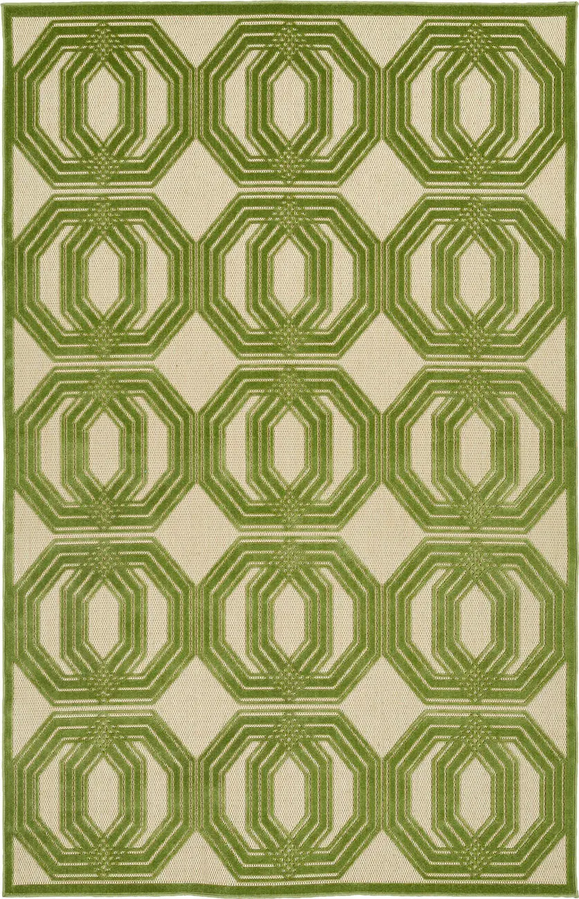 Modern Loom Fresh Air Green Outdoor Patterned Modern Rug