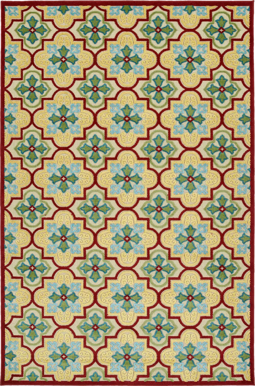 Modern Loom Fresh Air Red Outdoor Transitional Rug 2