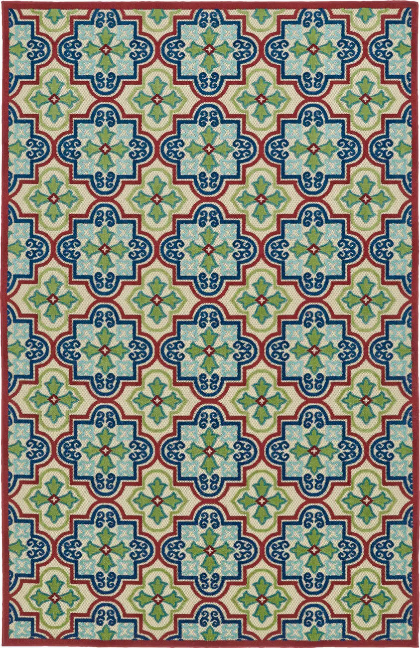 Modern Loom Fresh Air Red Outdoor Transitional Rug 3