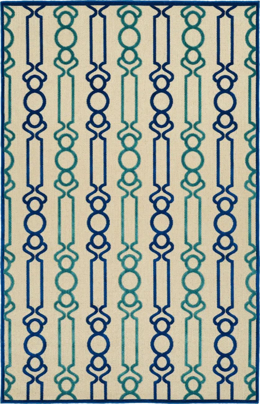 Modern Loom Fresh Air Navy Outdoor Patterned Modern Rug 3