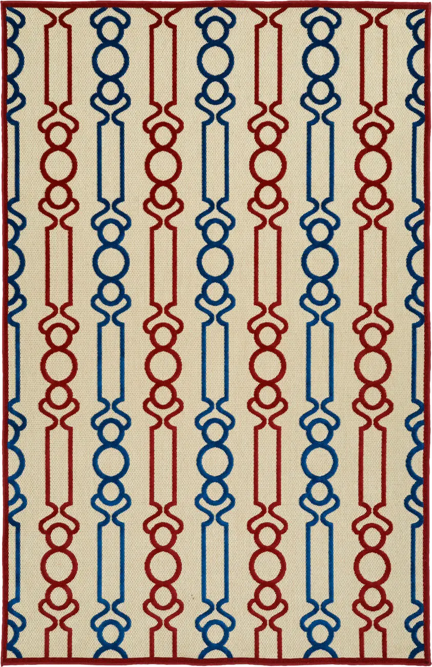 Modern Loom Fresh Air Red Outdoor Patterned Modern Rug 3
