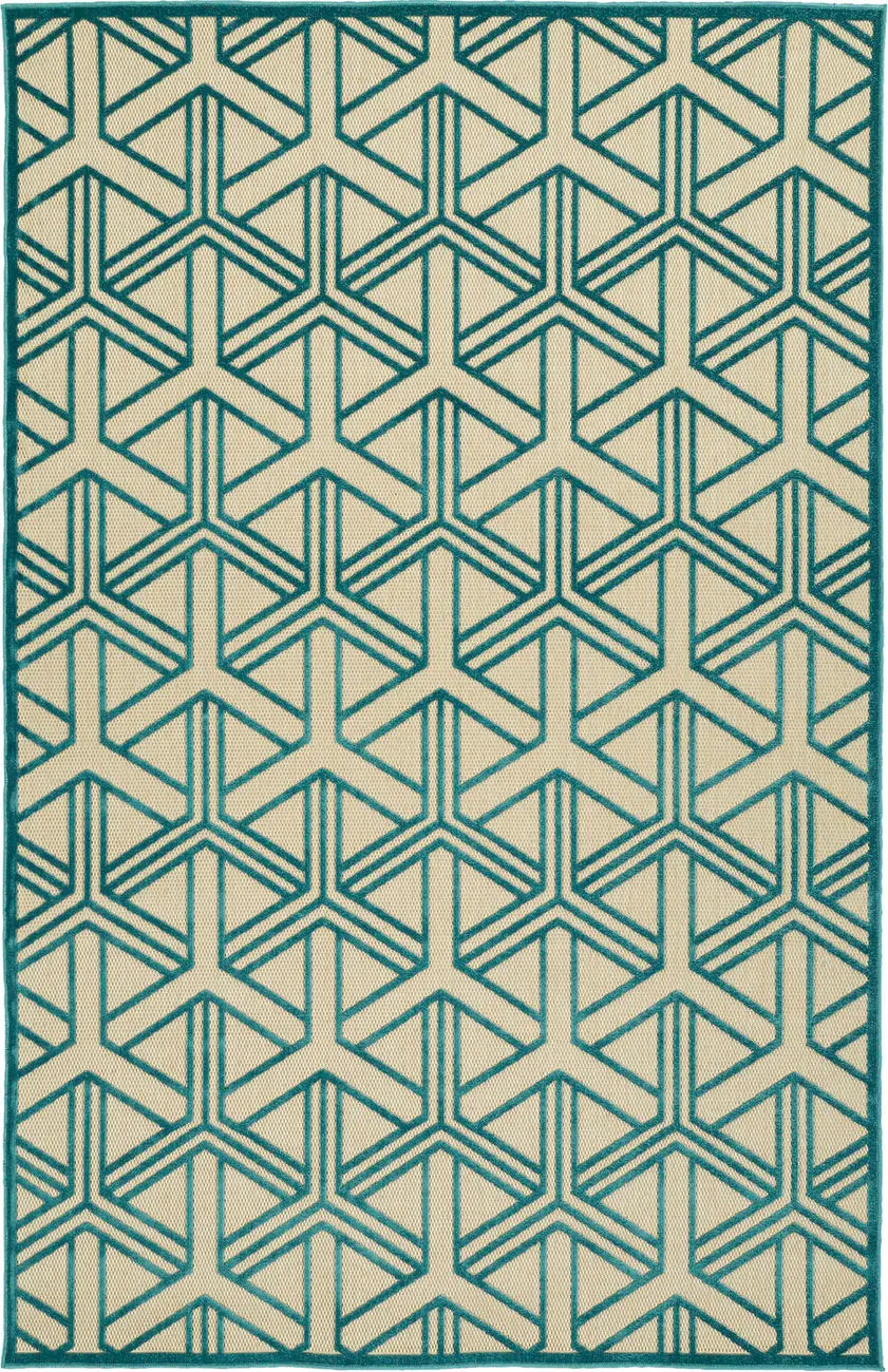 Modern Loom Fresh Air Light Blue Outdoor Patterned Modern Rug 3