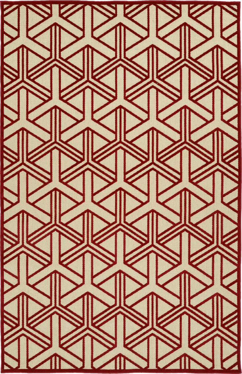 Modern Loom Fresh Air Red Outdoor Patterned Modern Rug 4