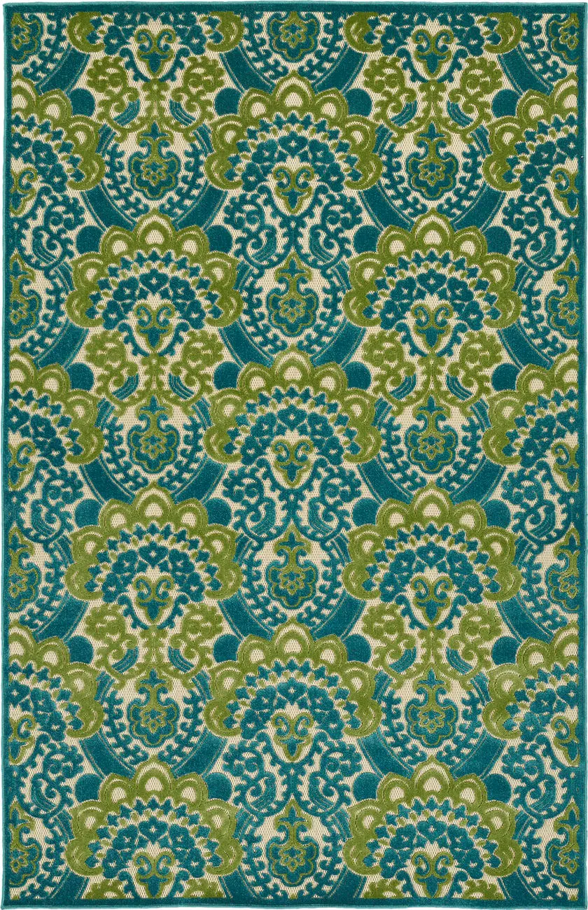 Modern Loom Fresh Air Light Blue Outdoor Transitional Rug 3