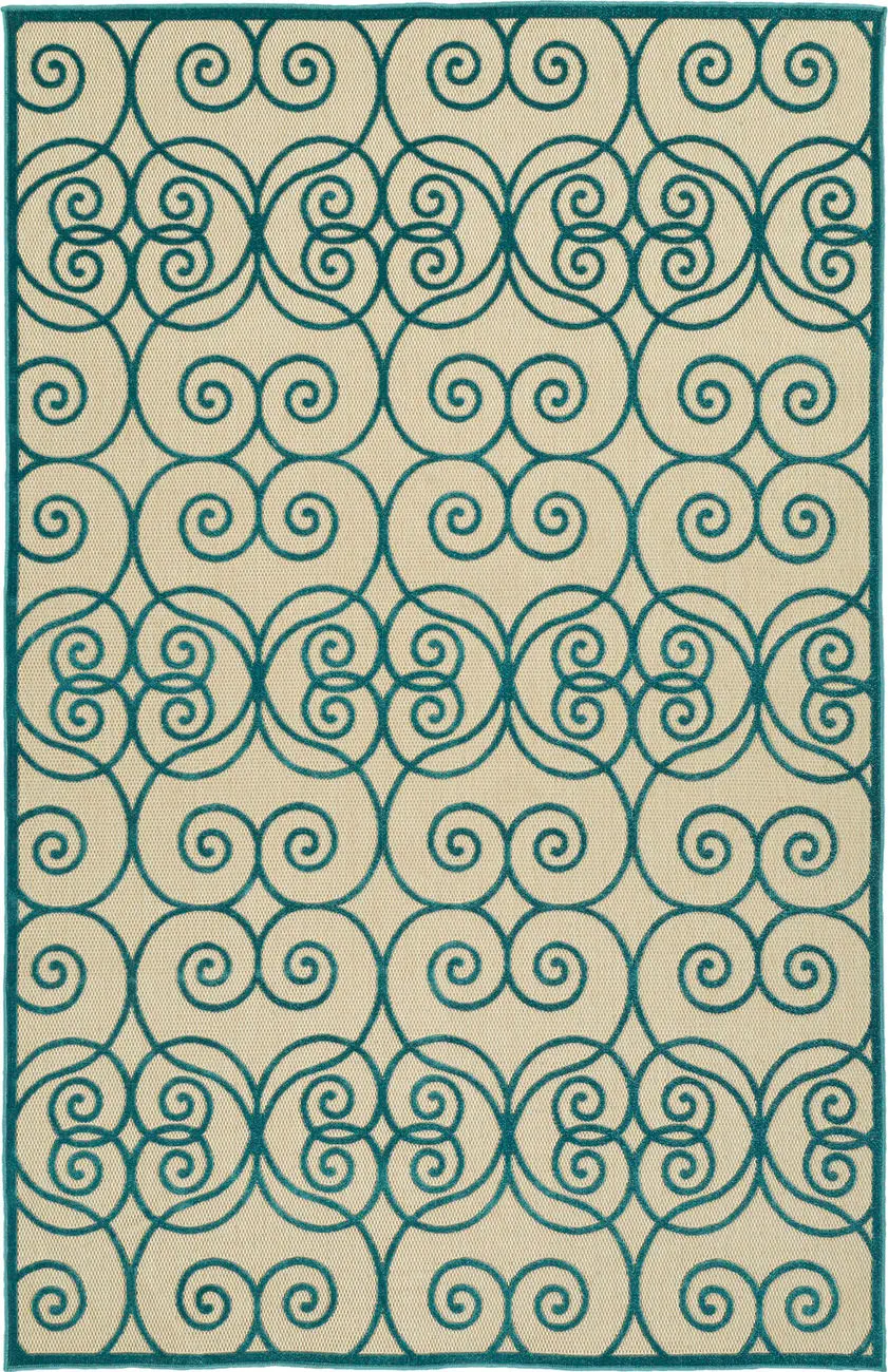 Modern Loom Fresh Air Light Blue Outdoor Transitional Rug 4