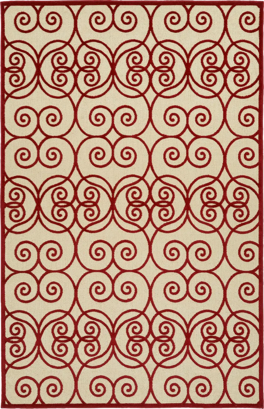 Modern Loom Fresh Air Red Outdoor Transitional Rug 4