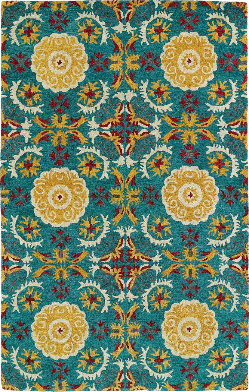 Modern Loom Global Inspirations Turquoise Transitional Rug