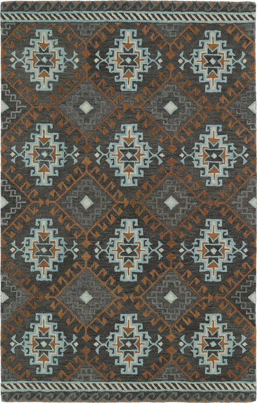Modern Loom Global Inspirations Dark Grey Transitional Rug