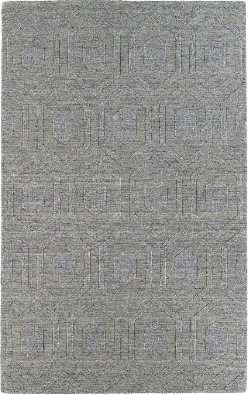 Modern Loom Imprints Steel Grey Patterned Modern Rug