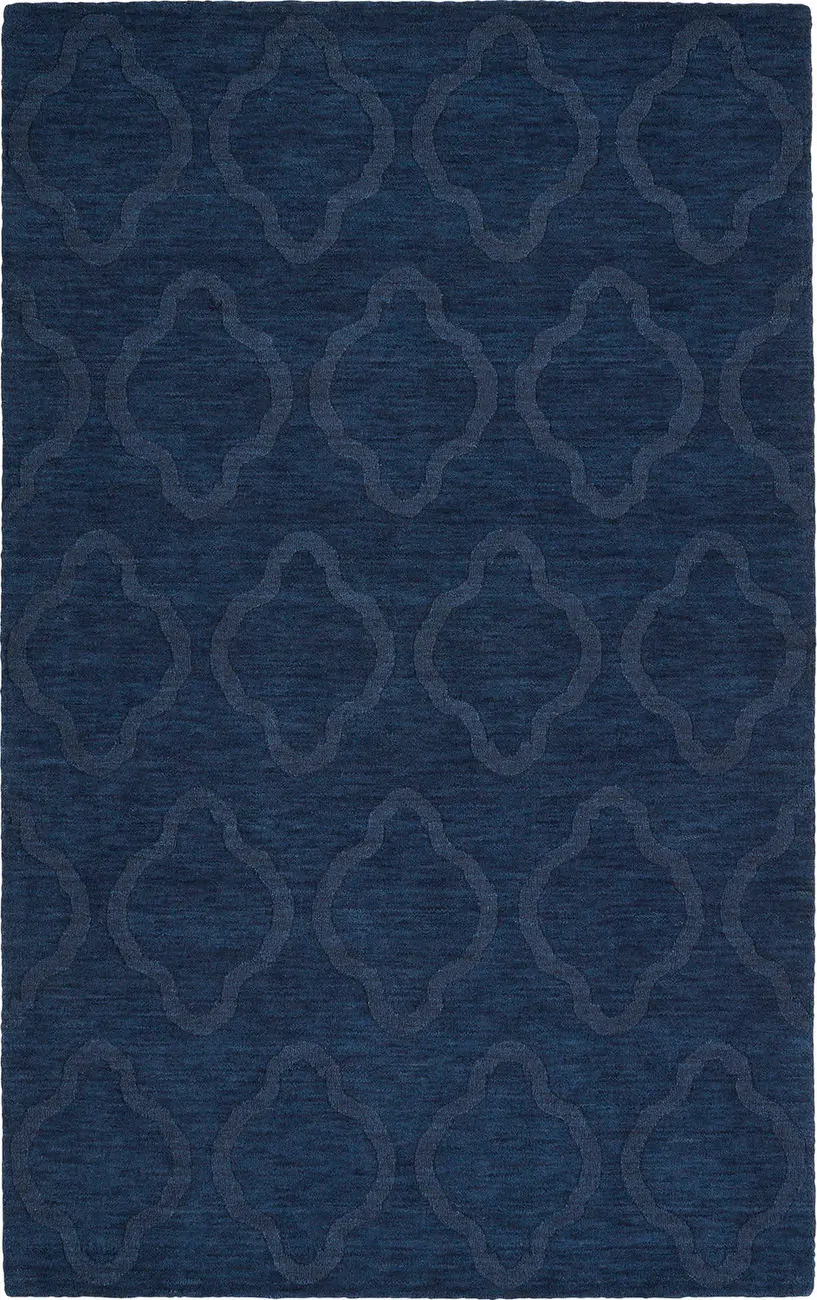 Modern Loom Imprints Hand Tufted Navy Patterned Modern Rug