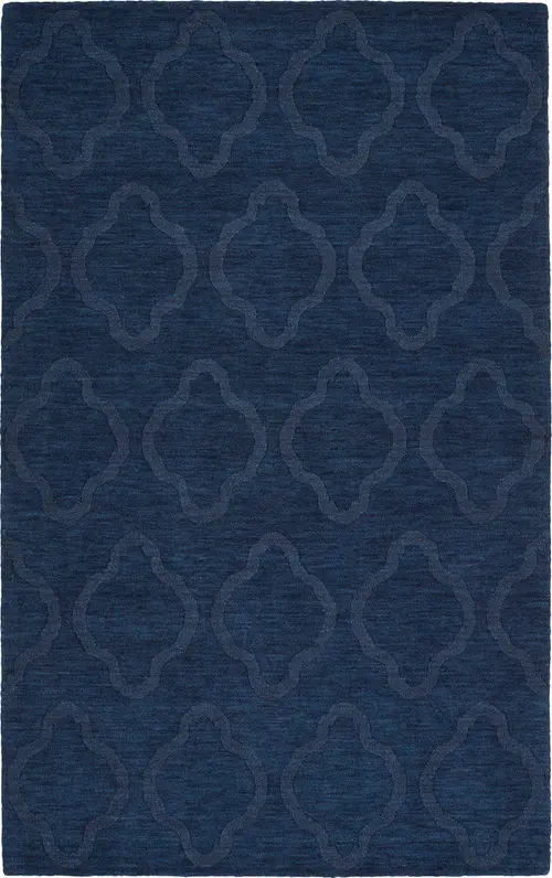 Modern Loom Imprints Hand Tufted Navy Patterned Modern Rug