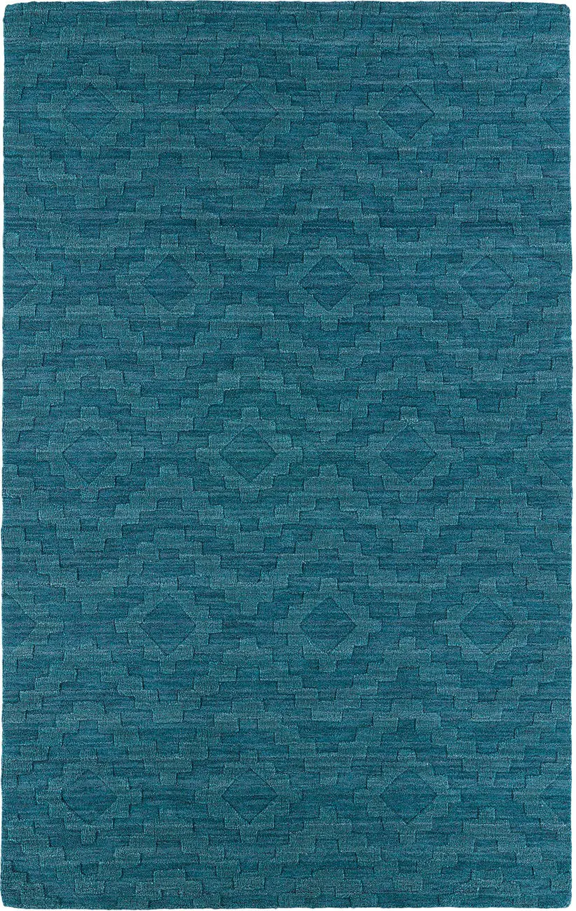 Modern Loom Imprints Turquoise Patterned Modern Rug
