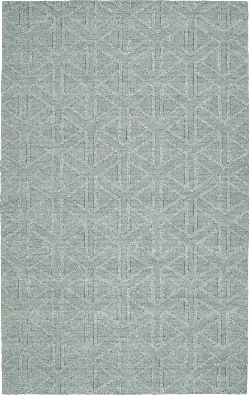 Modern Loom Imprints Light Blue Patterned Modern Rug