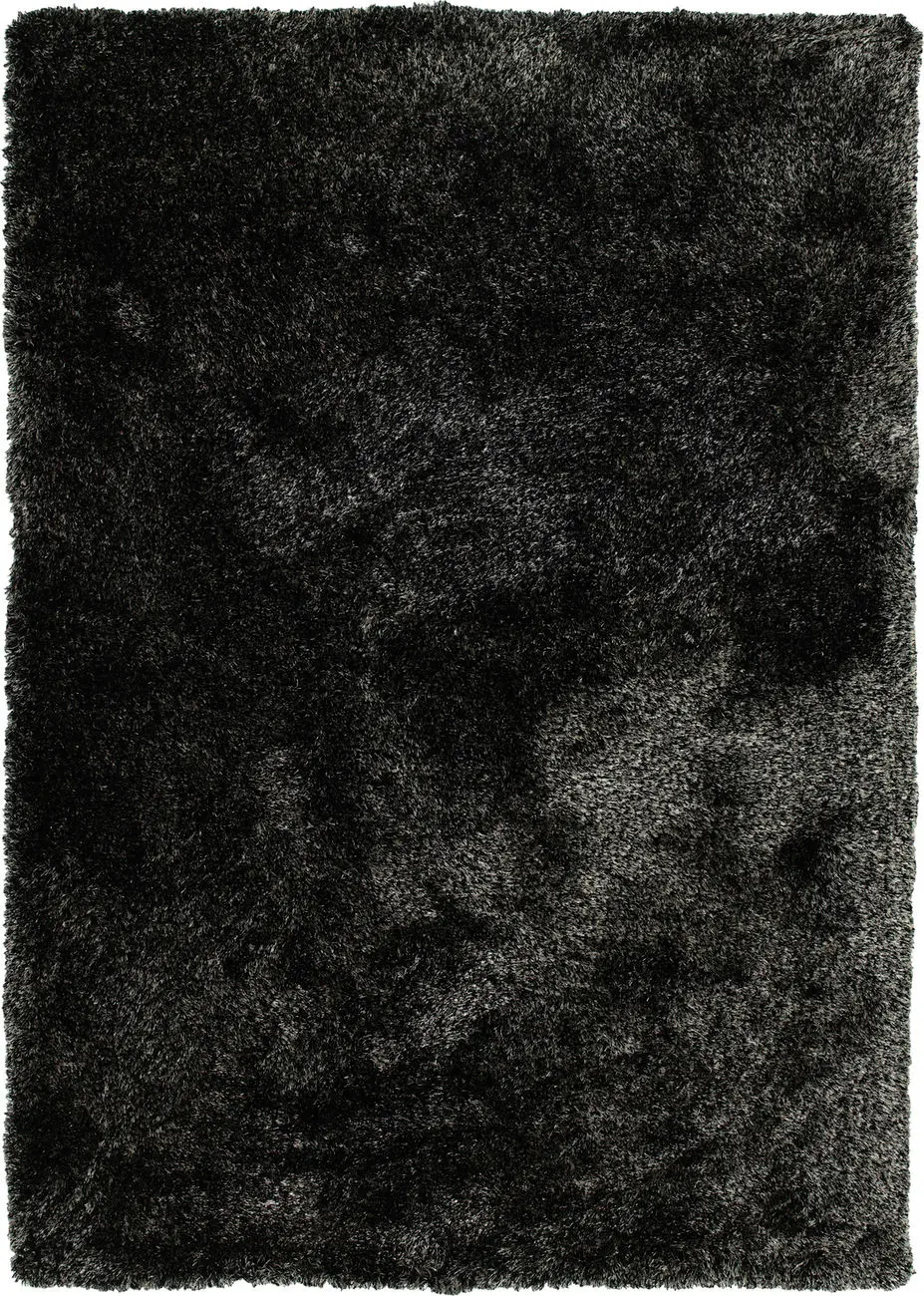 Modern Loom It's So Fabulous Shag Black Solid Modern Rug
